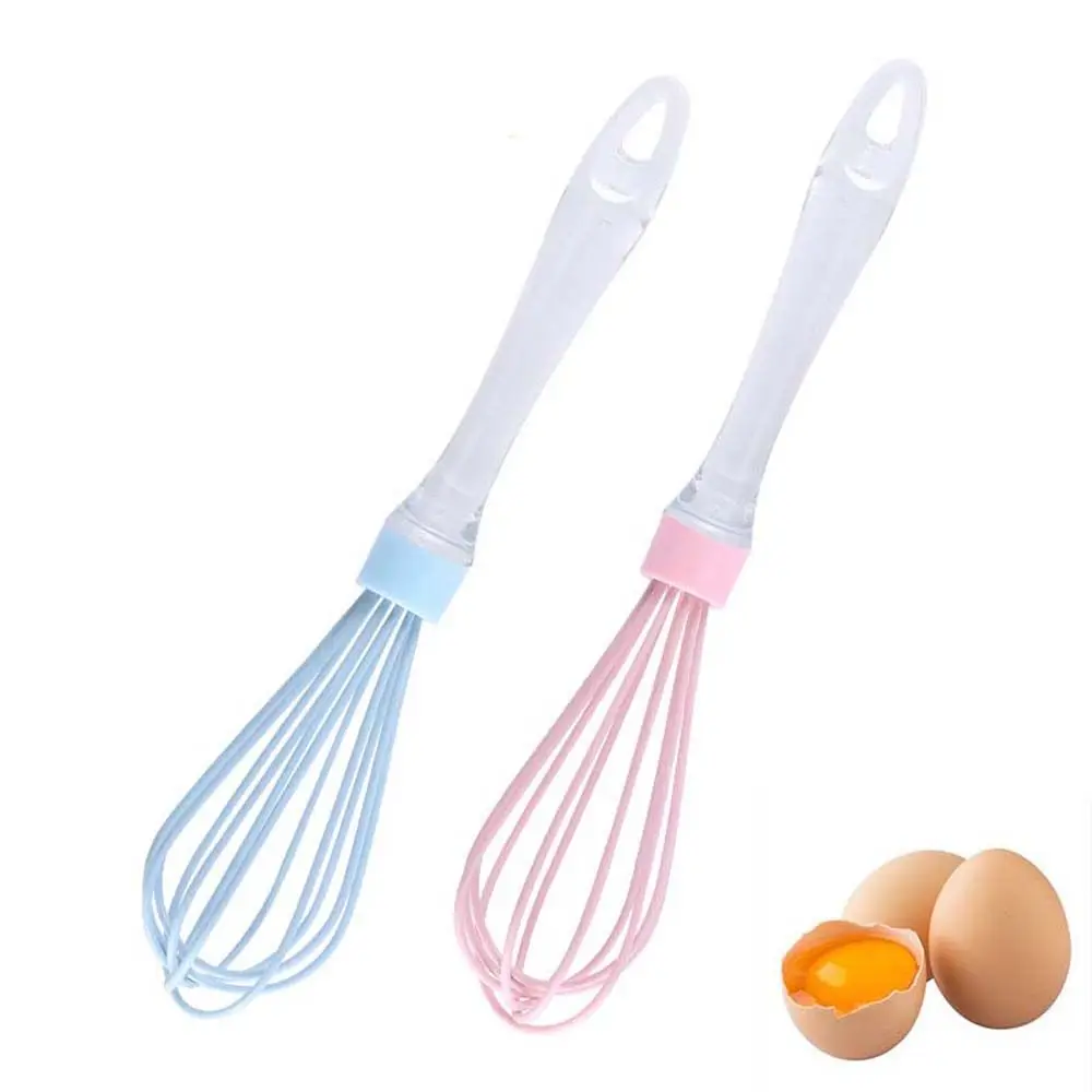 

Silicone Handheld Clear Handle Kitchen Accessories Baking Tool Egg Mixer Blender Stirring Whisk Egg Beater