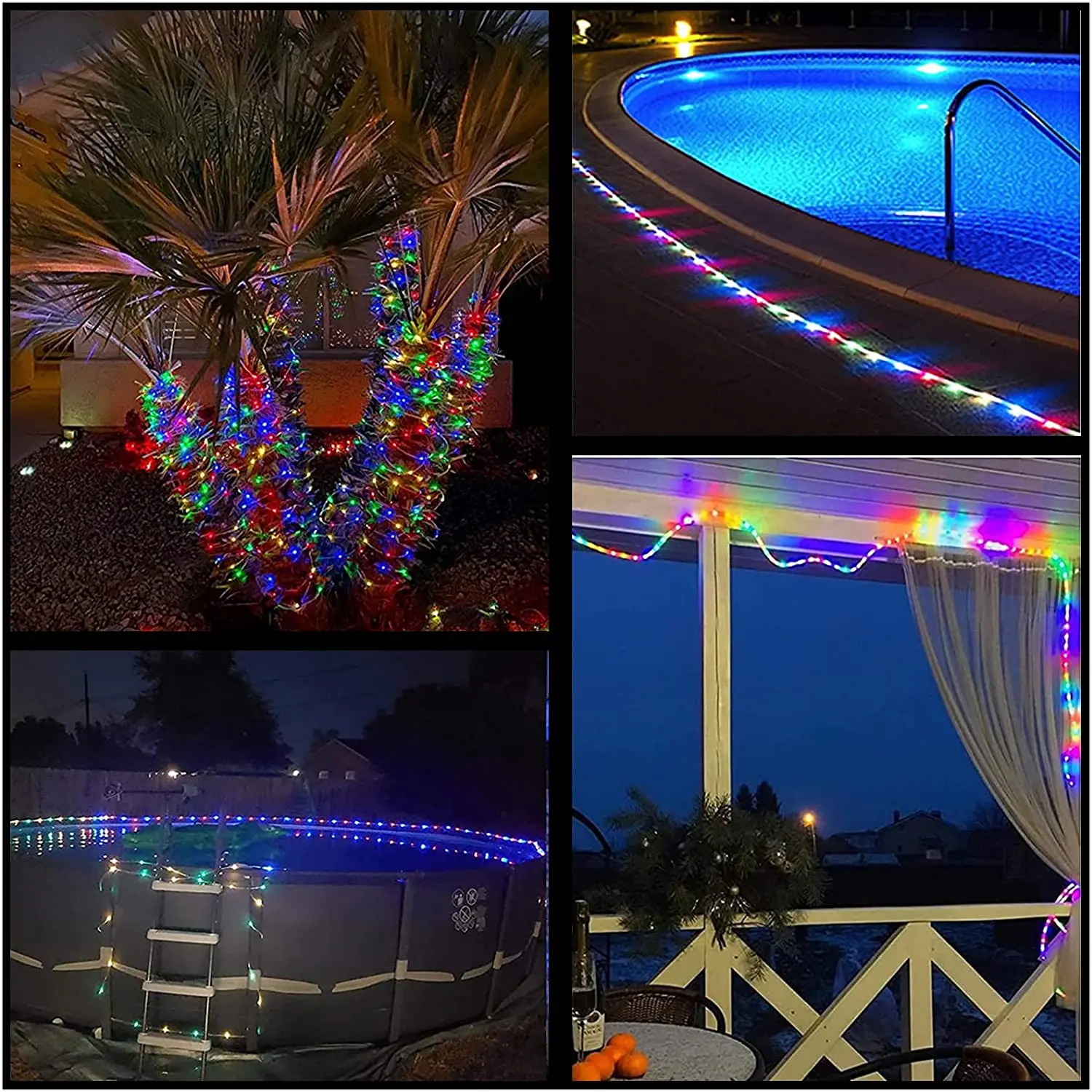 New Year Garland LED Tube Rope Fairy Lights Waterproof Garland Battery Operated 150 LEDs Indoor Outdoor Christmas Decoration