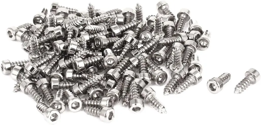 

Kidisoii 100 Pcs M2.6x8mm Stainless Steel Hex Socket Cap Head Self Tapping Screws