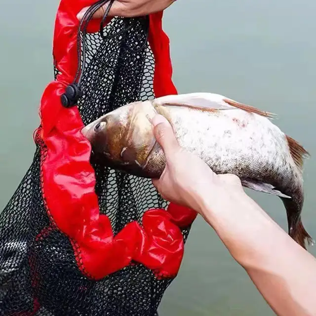 Mini Portable Fishing Bundle Mouth Fish Net Bag Mesh Oxford Fish Cage Fishing Net Bag Foldable Fishing Basket Fish Cage 0.5-2m 3