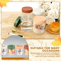 4Pcs Overnight Oats Container 500ml Milk Fruit Salad Food Storage Glass Jars Portable Cereal Breakfast Cups for Yogurt Pudding 2