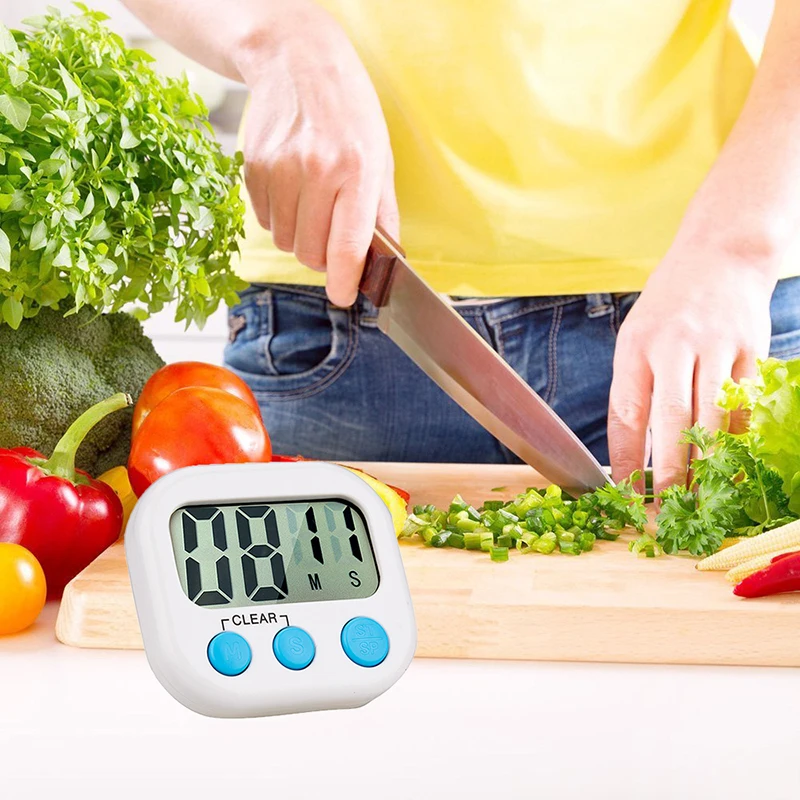 Kitchen Timer Magnetic Lcd Digital Countdown Stopwatch with Stand Practical Cooking Baking Sports Alarm Clock Reminder Tools 2