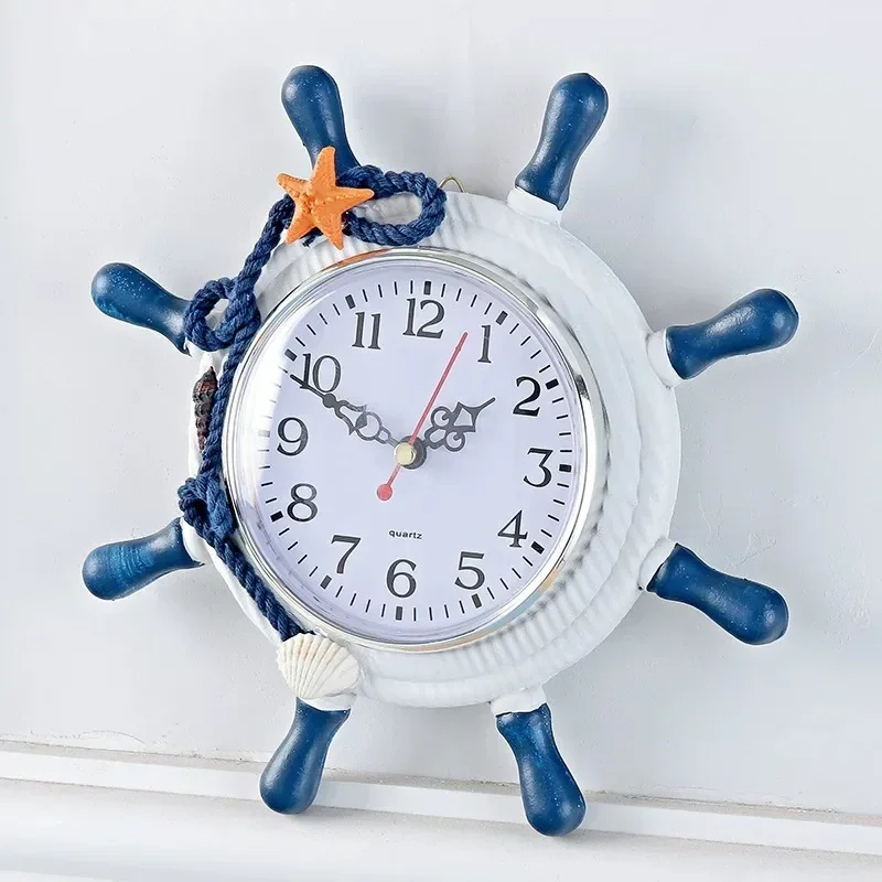 ساعة مرساة البحر الأبيض المتوسط للمنزل ، ساعة الحائط ، غرفة المعيشة ، ديكور غرفة النوم ، بار ، مزرعة