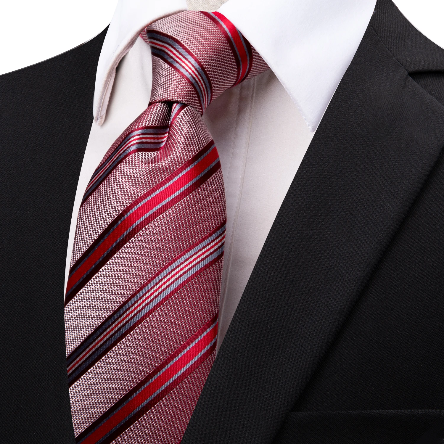 Gravata Masculina KissTies Listrada Prata - Elegância Para Todas As Ocasiões