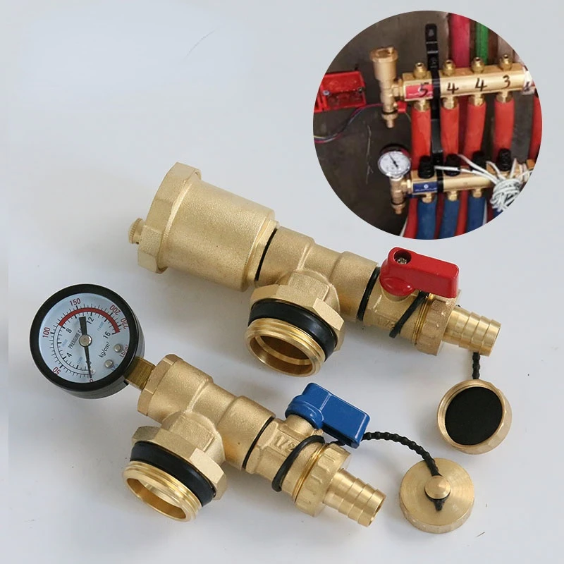 brass underfloor heating blending valve manifold automatic exhaust