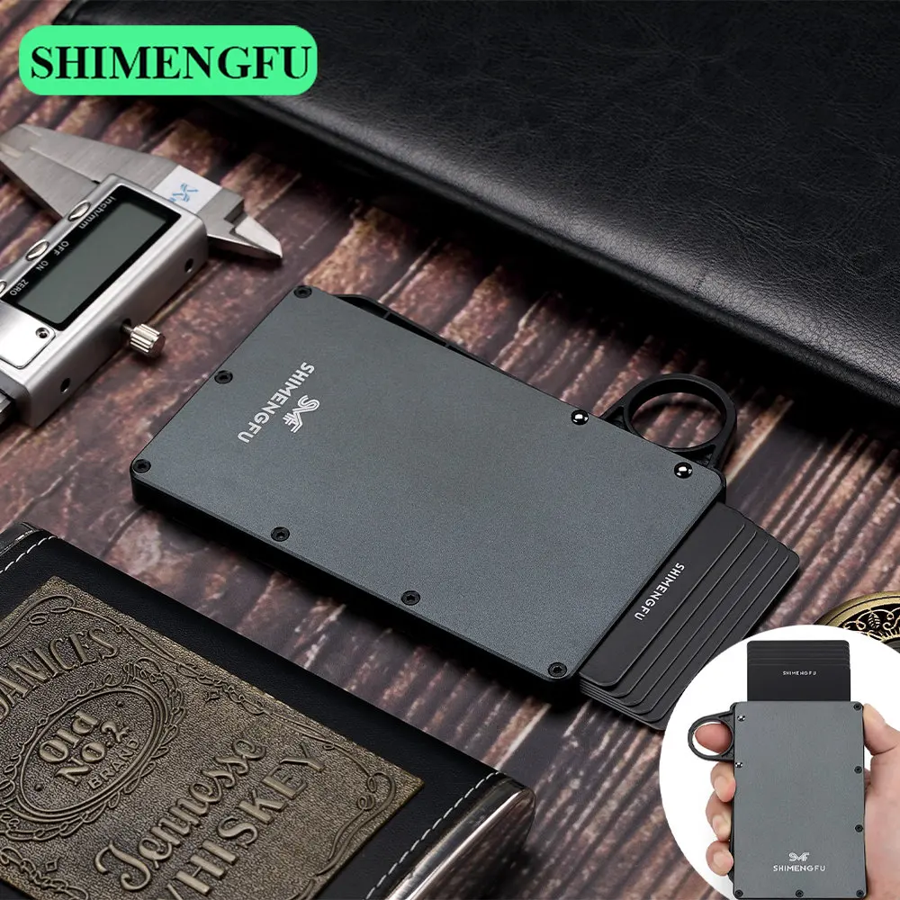 Men's ID Credit Card Holder Wallet Anti-RFID Blocking Pop-Up Case Small Money Bag Purse for Men