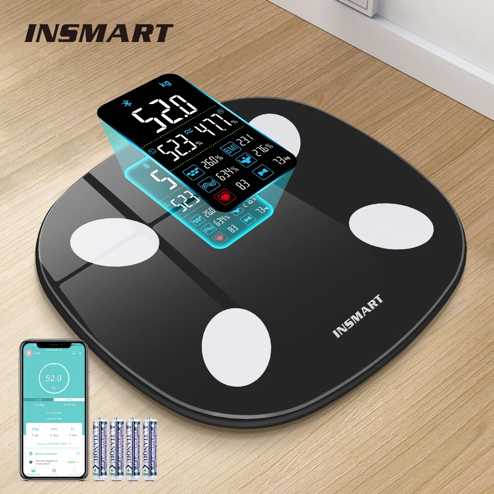 INSMART Digital Body Weight Scale Body Fat Balance LCD Large Screen