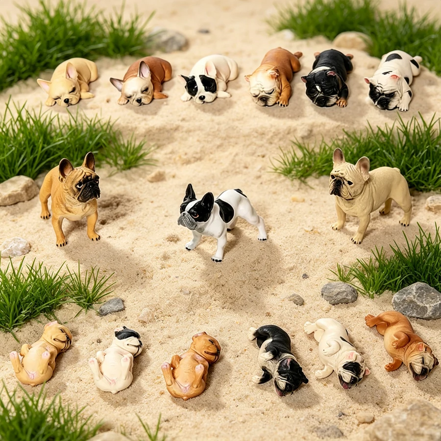 Realistic French Bulldog Decorative Figure