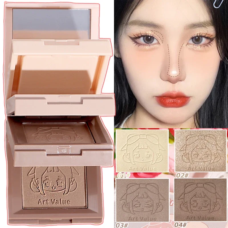 매트 하이라이터 블러시 팔레트, 펄리 샤이니, 누에 아이섀도우, 글리터 브라이트닝 블러시, 페이스 컨투어 파우더, 메이크업 팔레트, 4in 1 