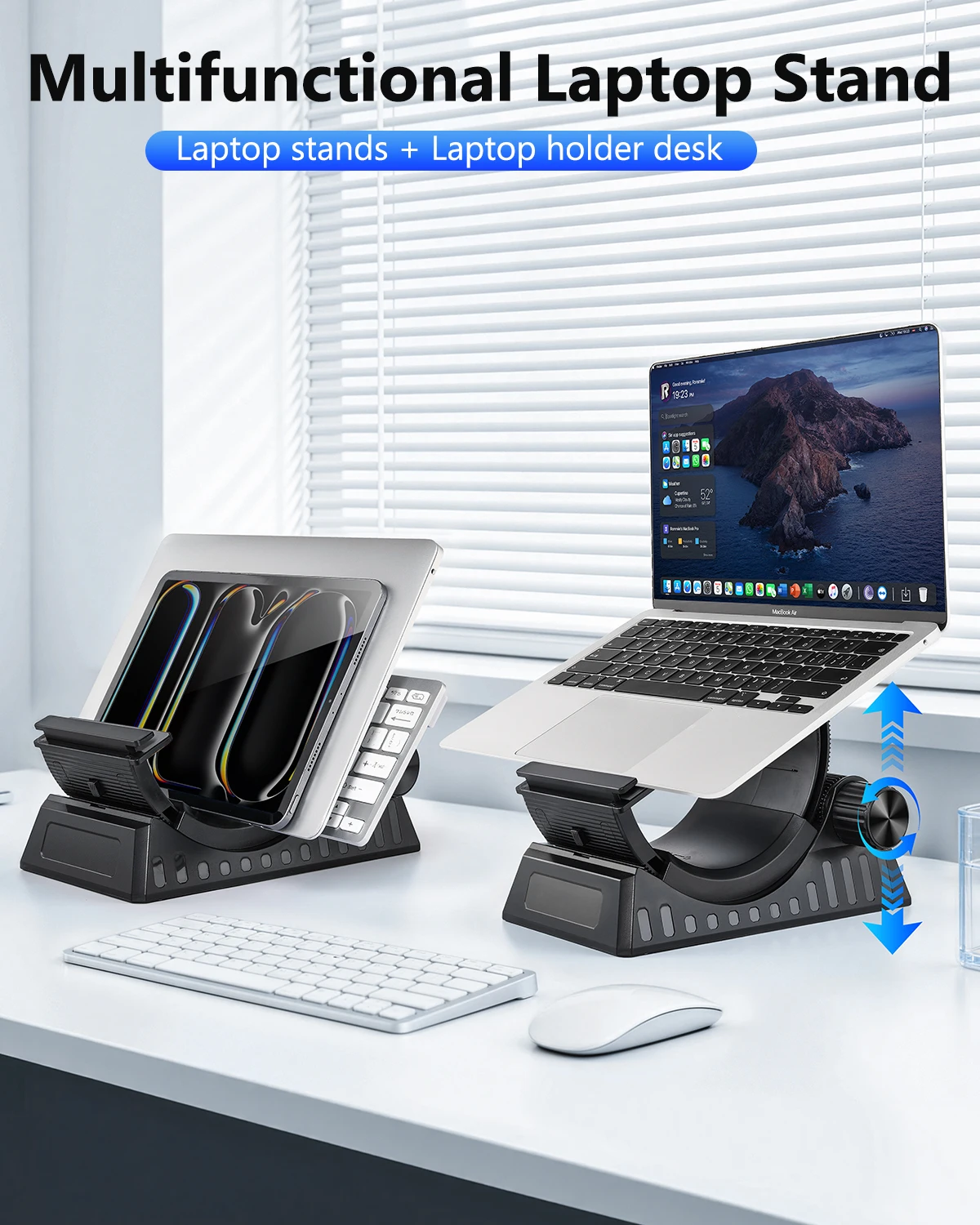 Vertical Laptop Stand Dual Slot Desk Organizer - AIXIVO product image