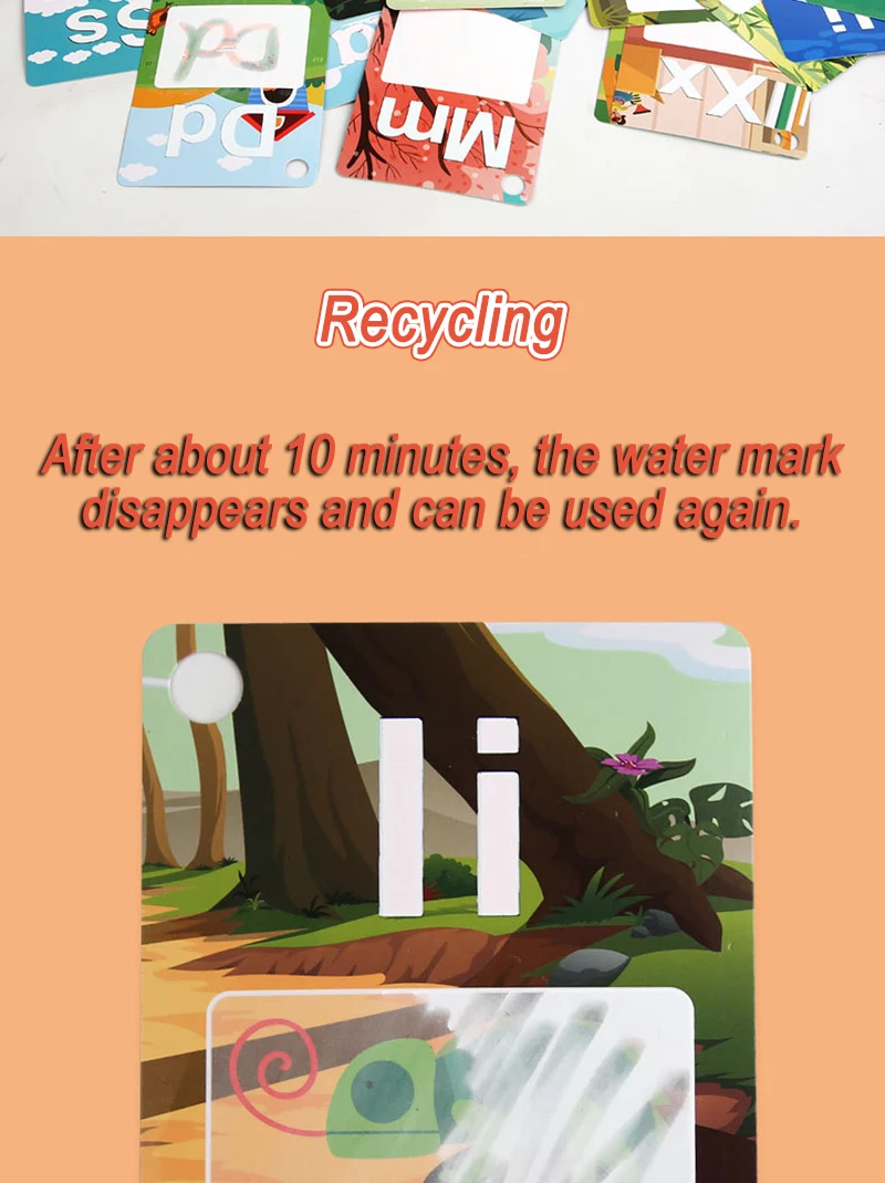 Magic Reusable Water Coloring Flash Cards With Pen