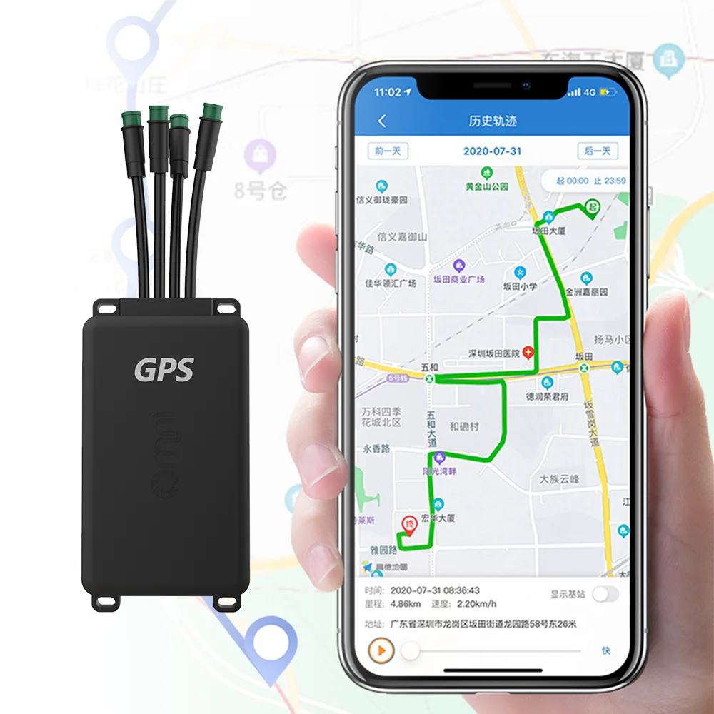 방수 4G 자전거 위치 추적 장치, 소형 오토바이 GPS 차량용 트래커