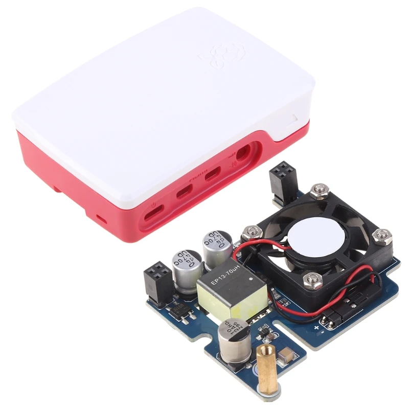 

Чехол для Raspberry Pi 4B/3B + POE Плата расширения Power over Ethernet охлаждающий модуль Встроенный вентилятор 802.3af Стандарт сети