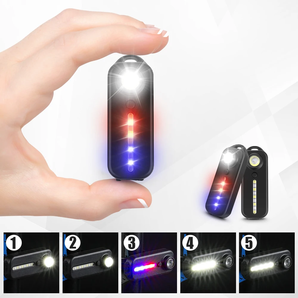 Mini LED Flashlight Work Light Portable Pocket Flashlight Keychains USB Rechargeable for Outdoor Camping Small Light Corkscrew best flashlights for police Flashlights