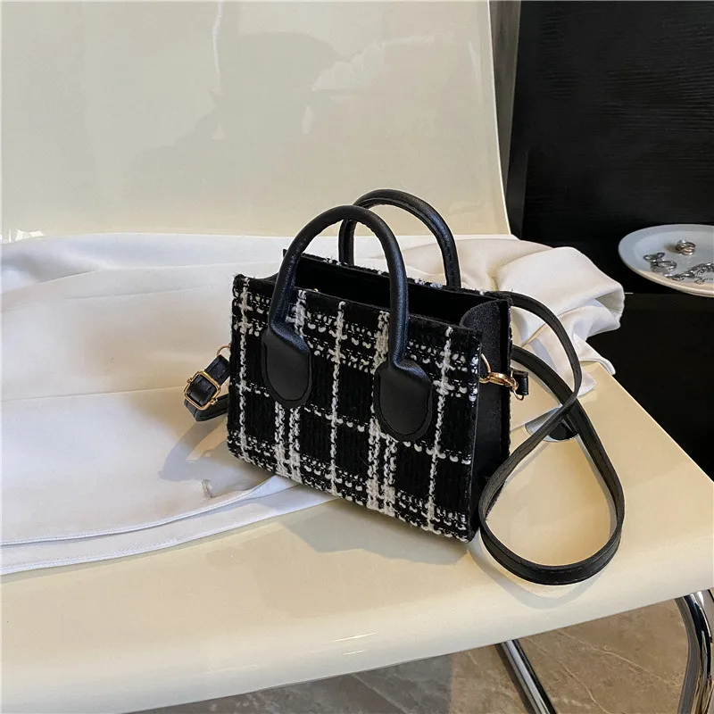 Vrouwen Mini Handtas Dames Zakje Mode Check Patroon Schoudertas Crossbody Messanger Tas Lichtgewicht Eenvoudige Elegante Draagtas