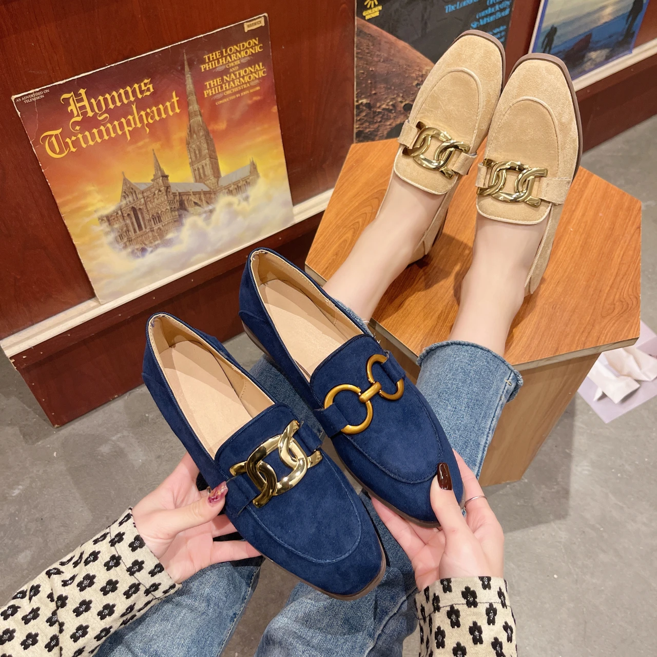 Women's Shoes Navy Color Loafers For Women 2021 Pumps Designer Shoes Flat Shoes Comfort Daily Footwear Size 33-40 - AliExpress