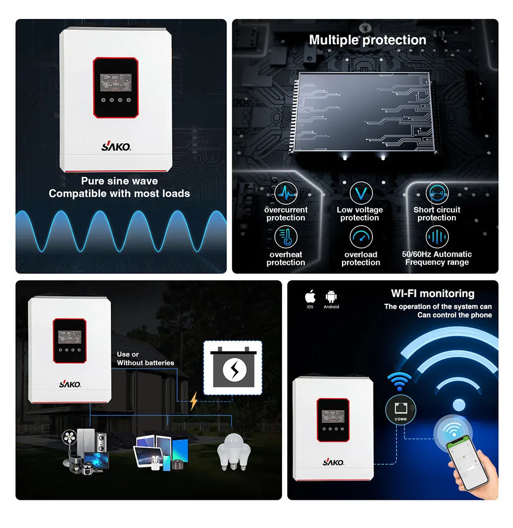 6.2KW Solar Inverter MPPT Controller Reverse Control Integrated Machine Is Highl