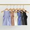 Women's Waist-Length Racerback Tank Top Buttery-soft Four-way Stretch Tight Fit Yoga Shirts Summer Breathable Sports Vest 3