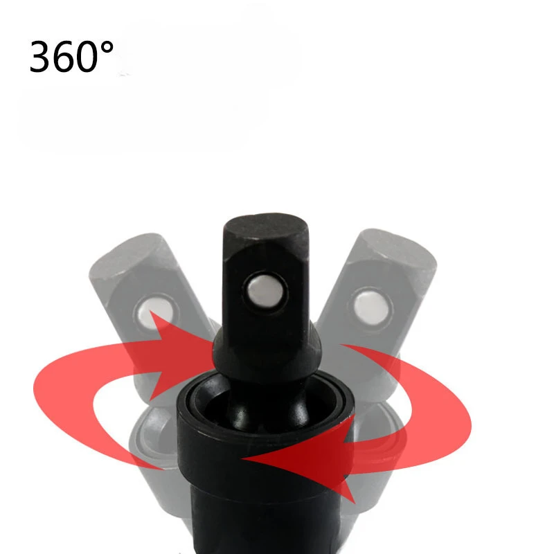 Pneumatic Air Cannon Universal Joint 360&deg; Rotary Swivel Socket Extension Set for 1/2" 3/8" 1/4" Drive