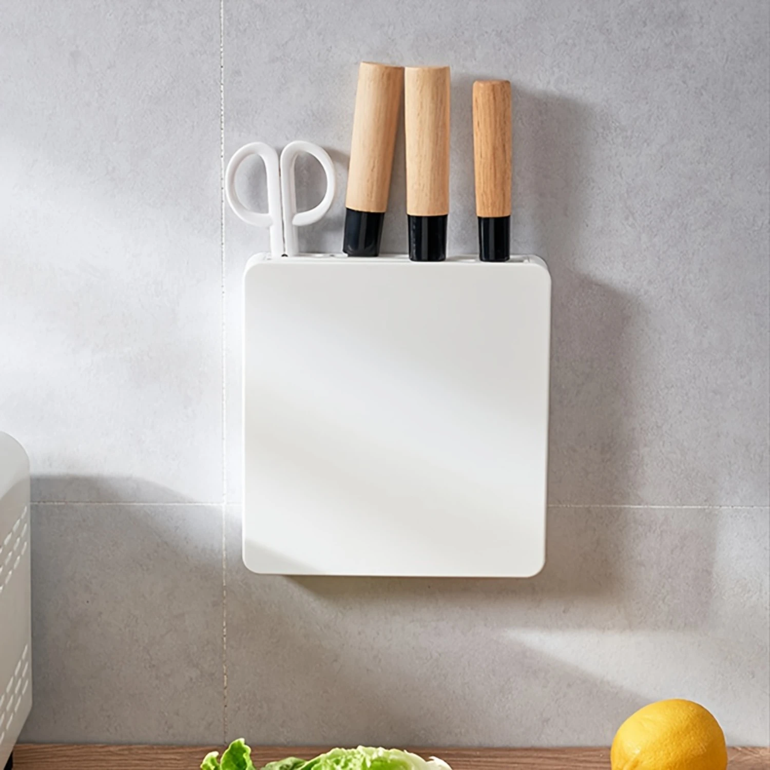 Rack, Universal Block Holder Without Knives, Detachable Rack For Easy Cleaning, Extra Slots For Scissors And Sharpening Rod, K