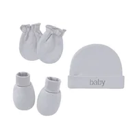 Newborn Hat+Gloves+Socks Set for Baby Boy&Girl Cotton Fall Casual Photography Props Soft Headwear Infant Nightcap Fashion 3