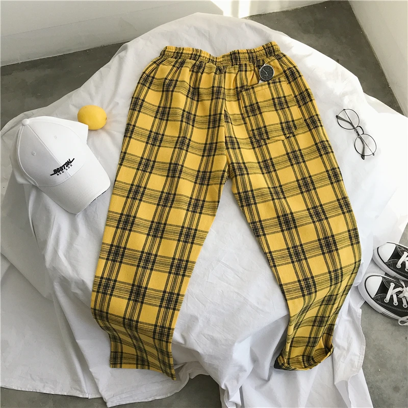 Harajuku Plaid Pants Women's Pants 2022 Fashion Streetwear Women's Harem Pants Autumn Ladies Casual Pants XL Sweatpants Women