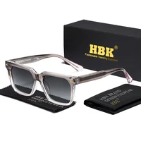 HBK Fashion Square Men's Polarized Sunglasses Brand Design Temple Tips Sun Glasses Women's Outdoor Travel Glasses UV400