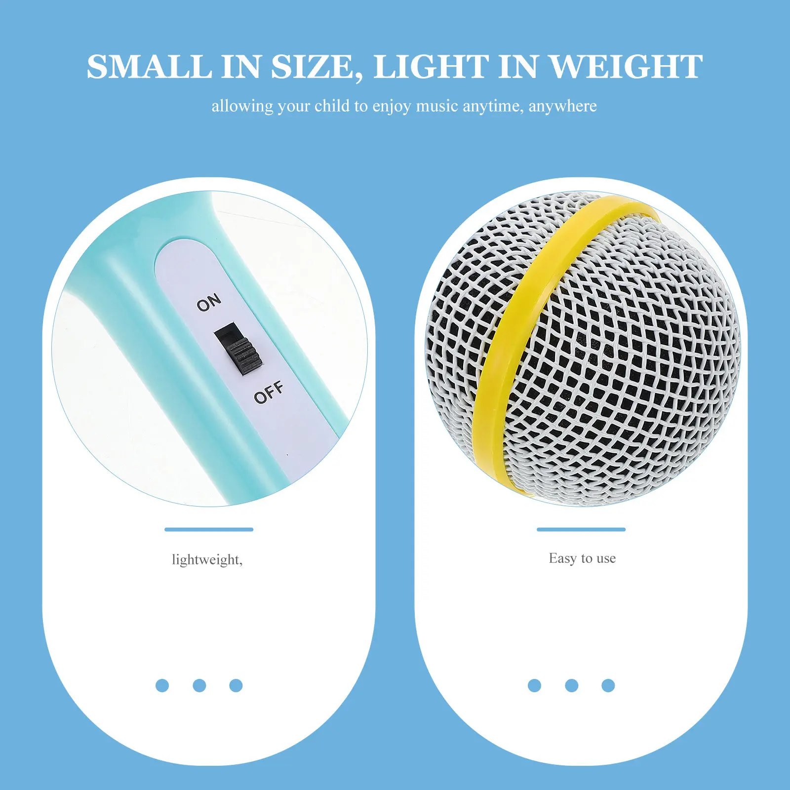 3.5mm 어린이 휴대용 전자 키보드 마이크 가라오케 놀이용 경량 증폭 마이크 조기 교육용