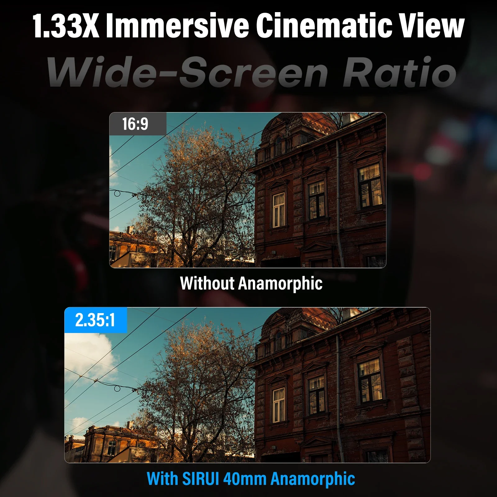 시루이 20mm 40mm T1.8 1.33X S35 아나모픽 렌즈 오토포커스 시네 렌즈 ( E, 니콘 Z, 후지 X, 루믹스 L M43 카메라용)