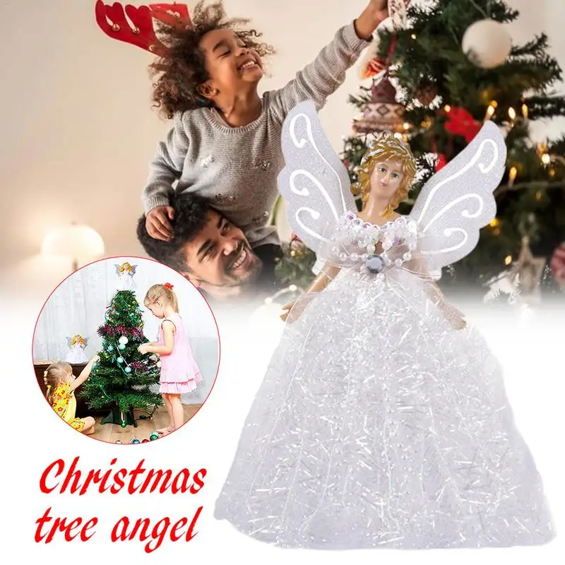 Christmas Angel Tree Topper Pendant Delicate Angel Figurine Ornaments Christmas Tree Decor Festive New Year Party Decoration christmas tree decoration