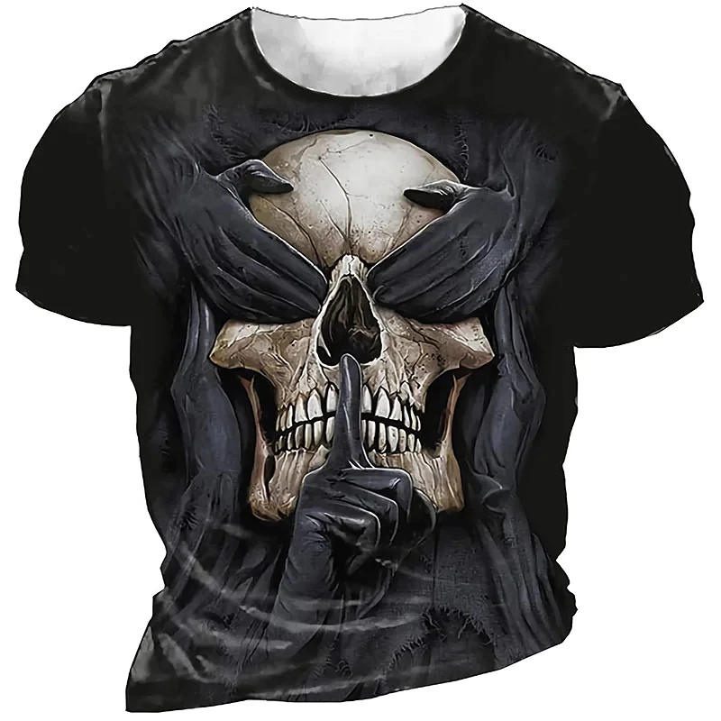 

Men's Horror Skull T Shirt 3d Print Skull T-Shirts For Men Death Short Sleeve Oversized Tops Tee Round Neck Clothing 6xl Tops