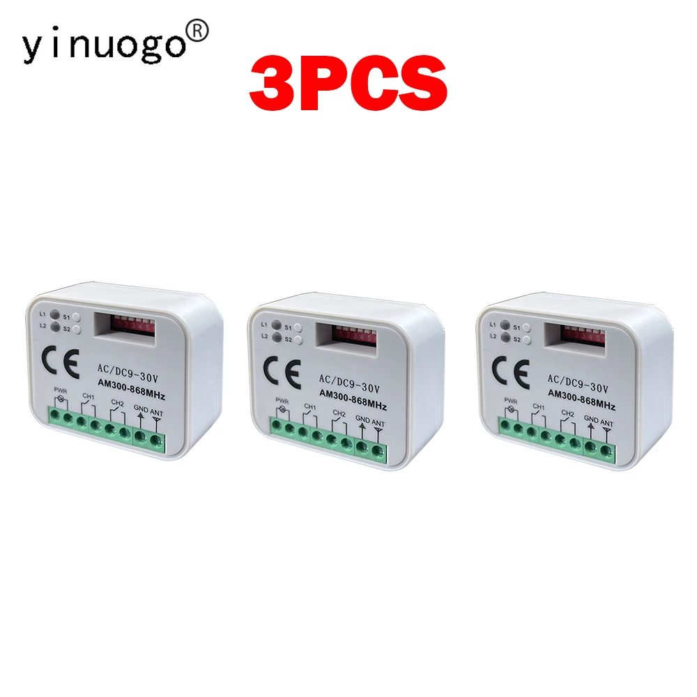 3PCS Universal RX MULTI Receiver 433 a 868 mhz 300MHz 868MHz Garage ...