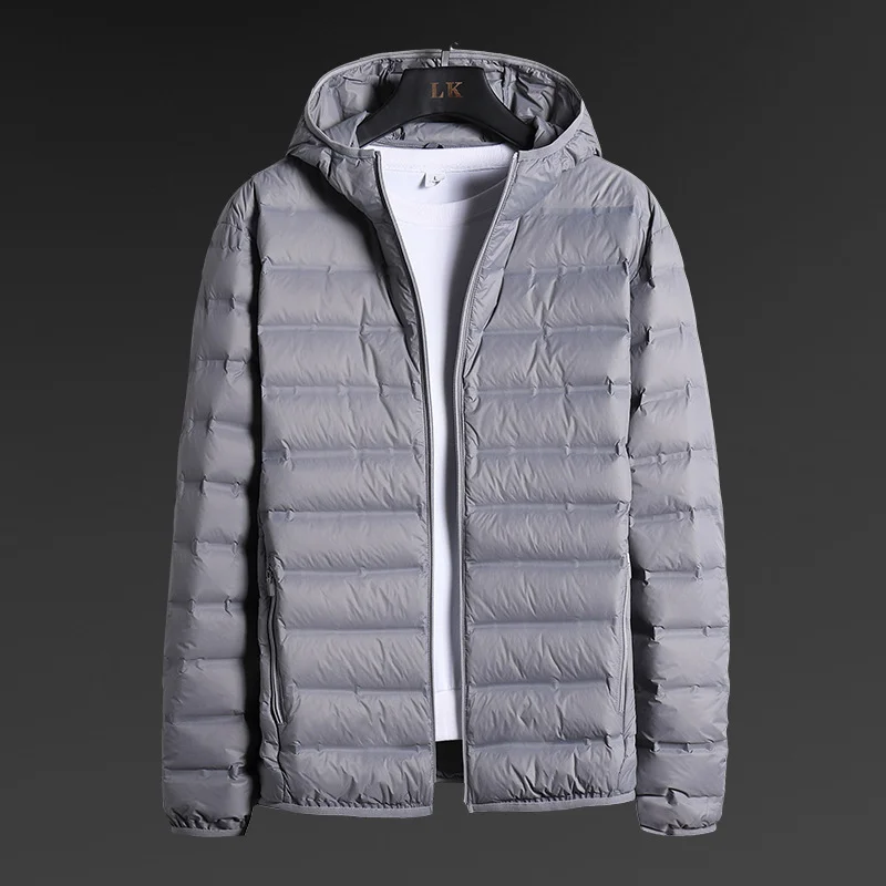 Down Jacket Anti-splashing Lightweight Puffer Jacket 90% White Duck Down Men's Hooded Water and Wind-rainproof Keep Warm Down Coats 5XL 6XL