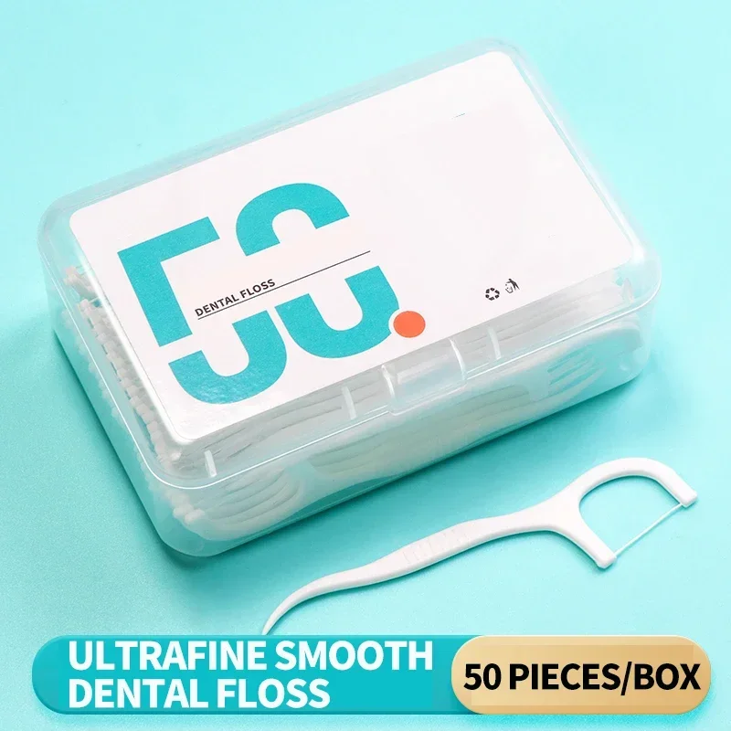 Portable Floss Stick, Home Set, 50/100/200pcs Ultra-Fine Toothpicks,Portable andDisposable Care Floss, Oral Care, Deep Cleaning