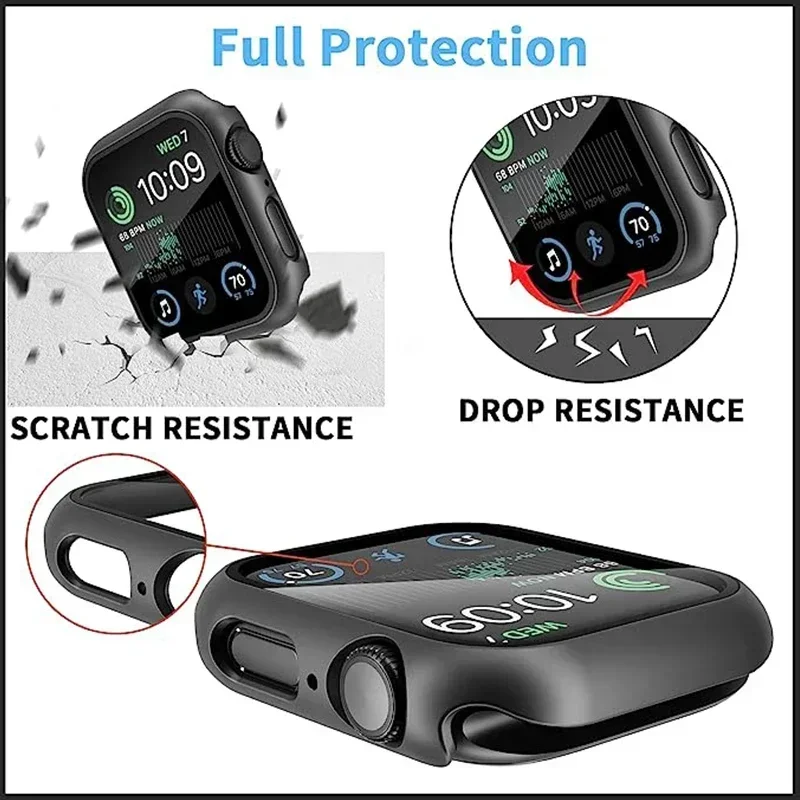 Enhanced Protective Watch Cover with Glass Screen Protector - Premium Bumper Case