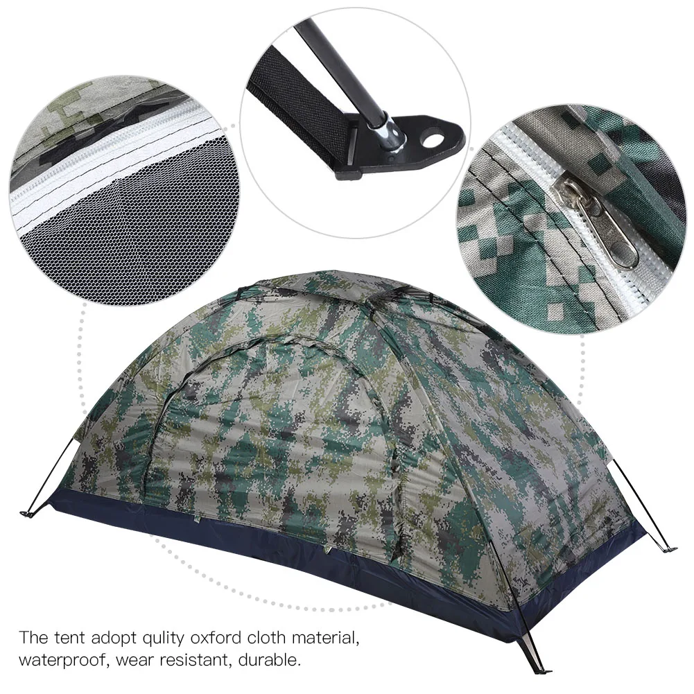 Camping Tent Fishing Tent Leisure Tent Outdoor Single Person Leisure Windproof Tent for Camping Fishing Climbing Camouflage 4