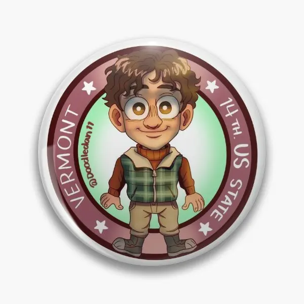 

Vermont As A Human Soft Button Pin Collar Hat Gift Brooch Creative Badge Women Lapel Pin Cartoon Jewelry Fashion Metal Clothes