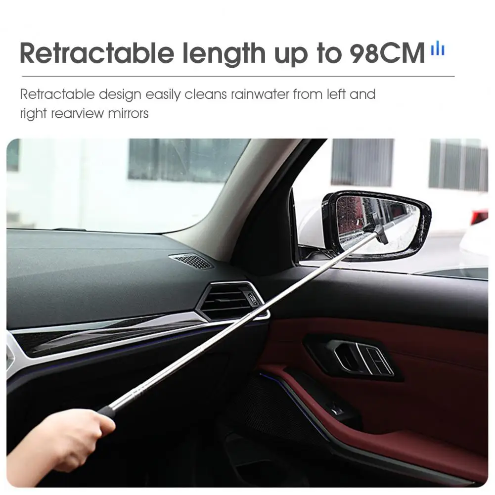 Car Side Mirror Squeegee Car Mirror Squeegee Portable Car Squeegee Car  Rearview Mirror Wiper Telescopic 98cm Long Handle - AliExpress