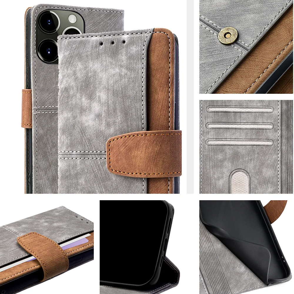 Luxury Leather Flip Cover Business Phone Case