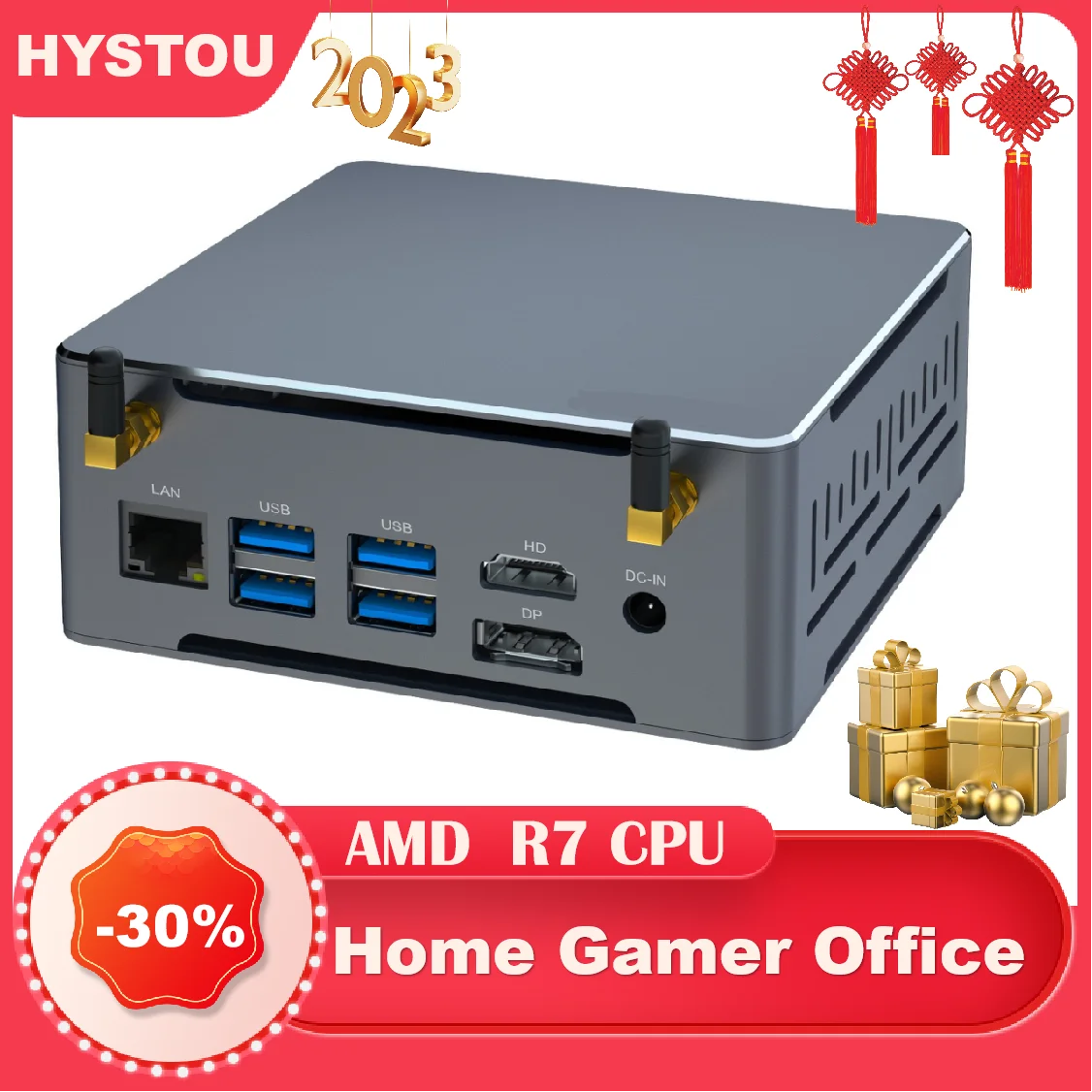 HYSTOU 2023 Cool Super Home Office High End AMD R-yzen 7 3750H DDR4 16G 512G SSD 4K Desktop Gaming Computer Mini PC hystou hot top sell i5 8250u gaming home office industrial computer 16g 512g ssd desktop computador ordinateur mini pc