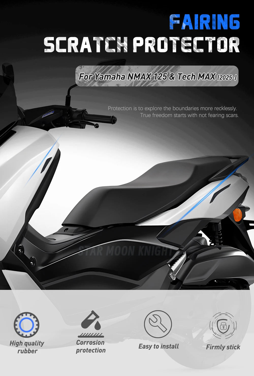 Side Body Panel Rubber Block Fairing For Yamaha N-MAX 125