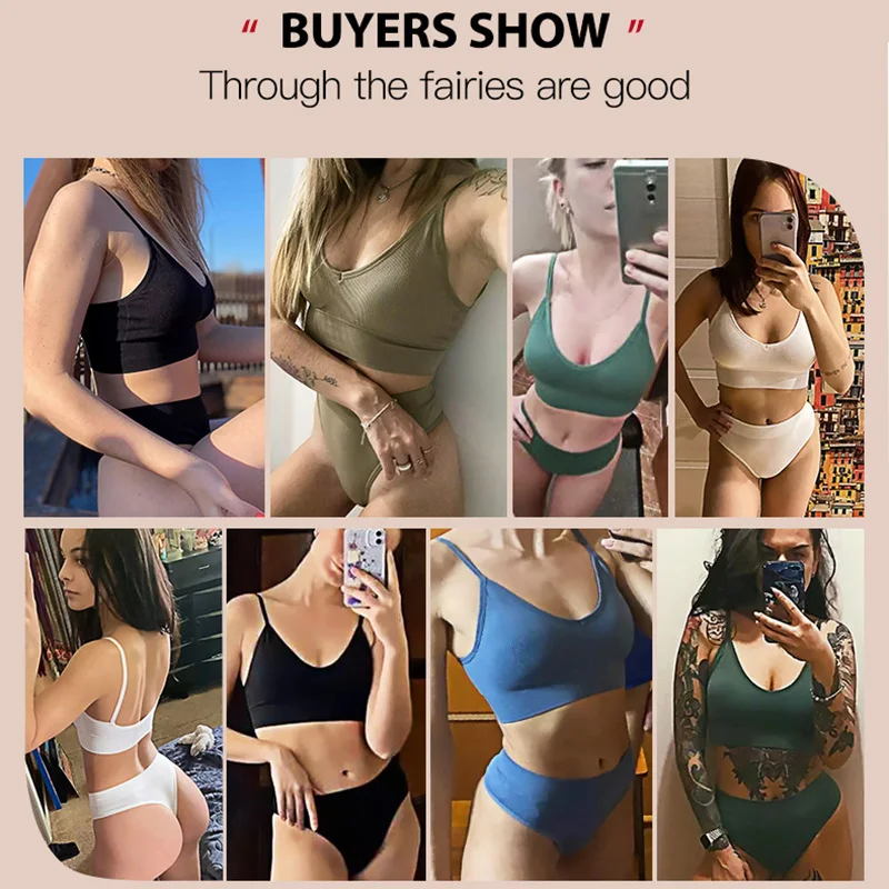 French Backless Push Up Underwear Set Women Sexy G-String Seamless Bralette Female Lingerie Soft Tank Crop Top Gym Sport_voghion.com