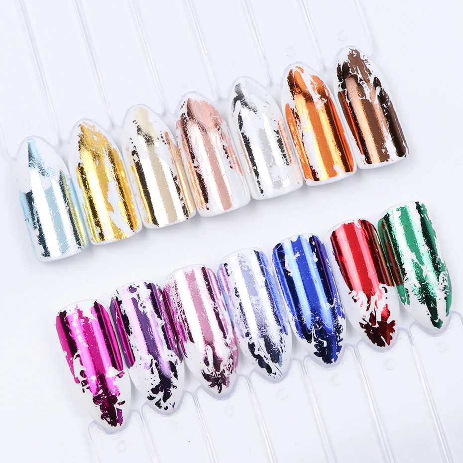 Nail Stickers Metallic Mirror Holographic Nail Art Decoration