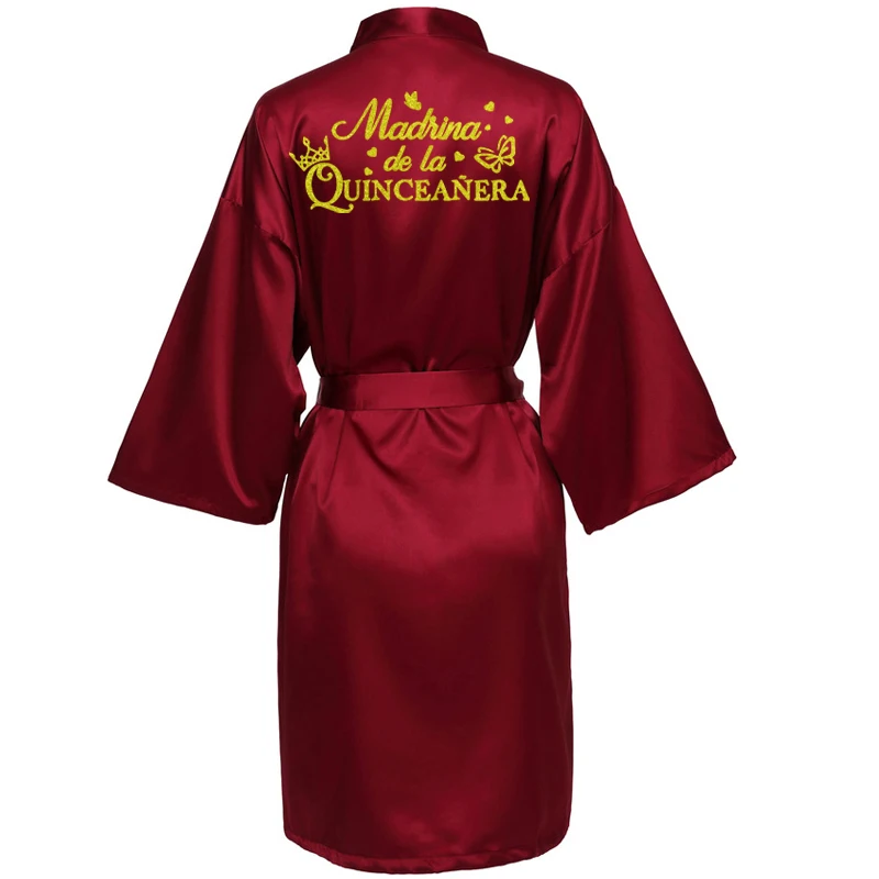 Princess Sweet 15 Years Girl Birthday Party Robes Quinceanera Robe Mis XV Bathrobe Silkly Nightgown