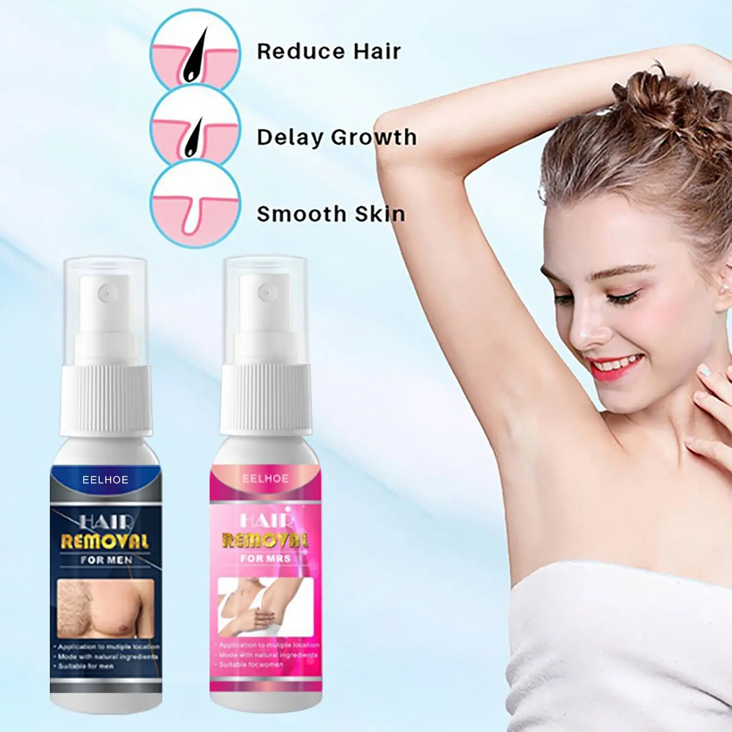Bikini Intimate 100 Natural Permanent Painless Stop Hair Growth Hair