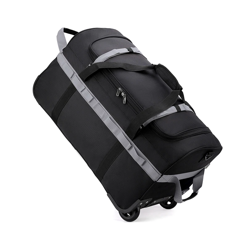 Heavy-duty Wheeled Duffel Bag Foldable Rolling Luggage Water-resistant_voghion.com