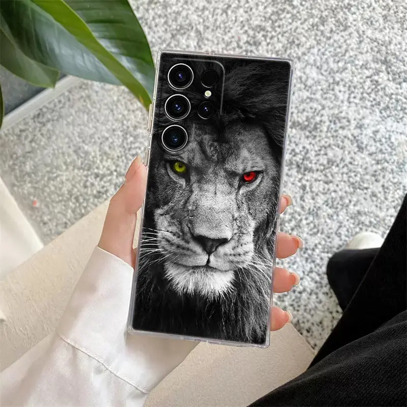 thumbnail image 1 of Tigre Wolf Lion Animal Phone Case For Samsung S24 S23 Ultra S22 S20 Plus S21 FE Clear Cases Cover Galaxy S24Ultra S235G Fundas, 1 of 5