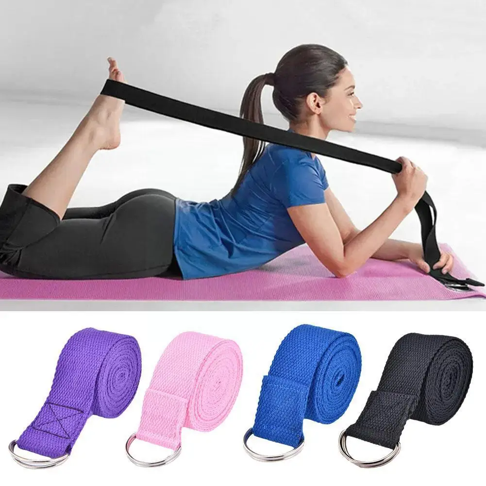 

Yoga Strap Durable Cotton Exercise Straps Adjustable D- Buckle Gives Flexibility For Yoga Stretching Pilates 1.8mx3.8cm J2v7