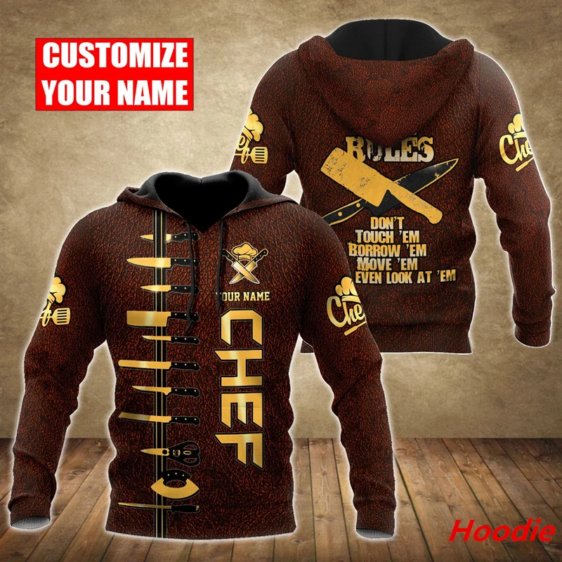 

Fashion Autumn Custom Name Master Chef 3D Printed Men's Zip Hoodie Unisex Hoodie Harajuku Street Casual Sweatshirt C0021