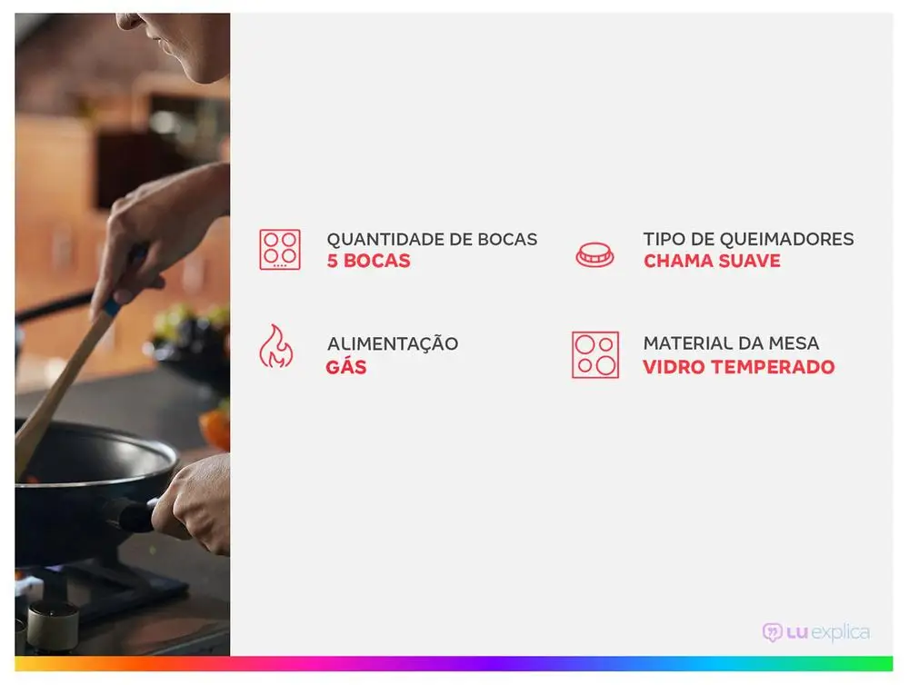 Cooktop 5 Bocas a Gás Consul GLP Preto Superautomático CD060BE - Bivolt 2